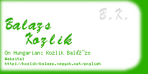 balazs kozlik business card